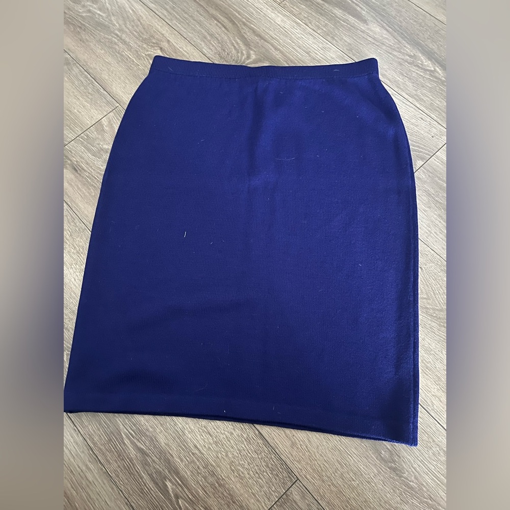 St. John Collection Navy Blue Santana Knit Skirt